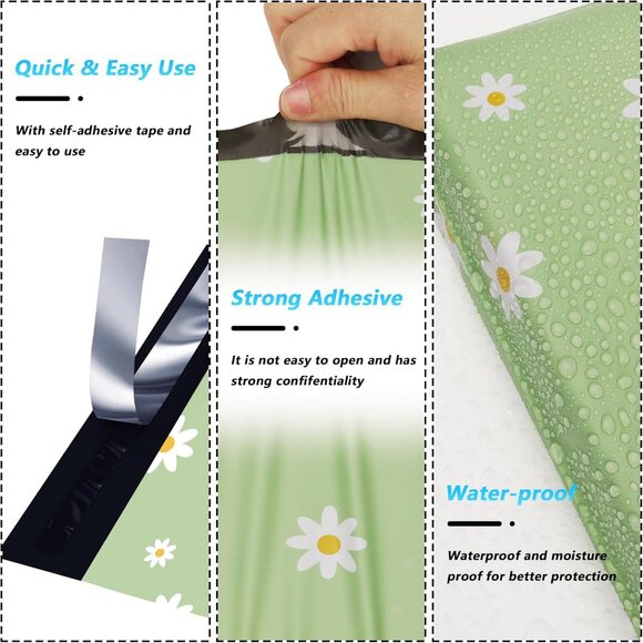 20 Pc Floral Design Poly Mailers - 6" x 9" - Picture 2 of 3